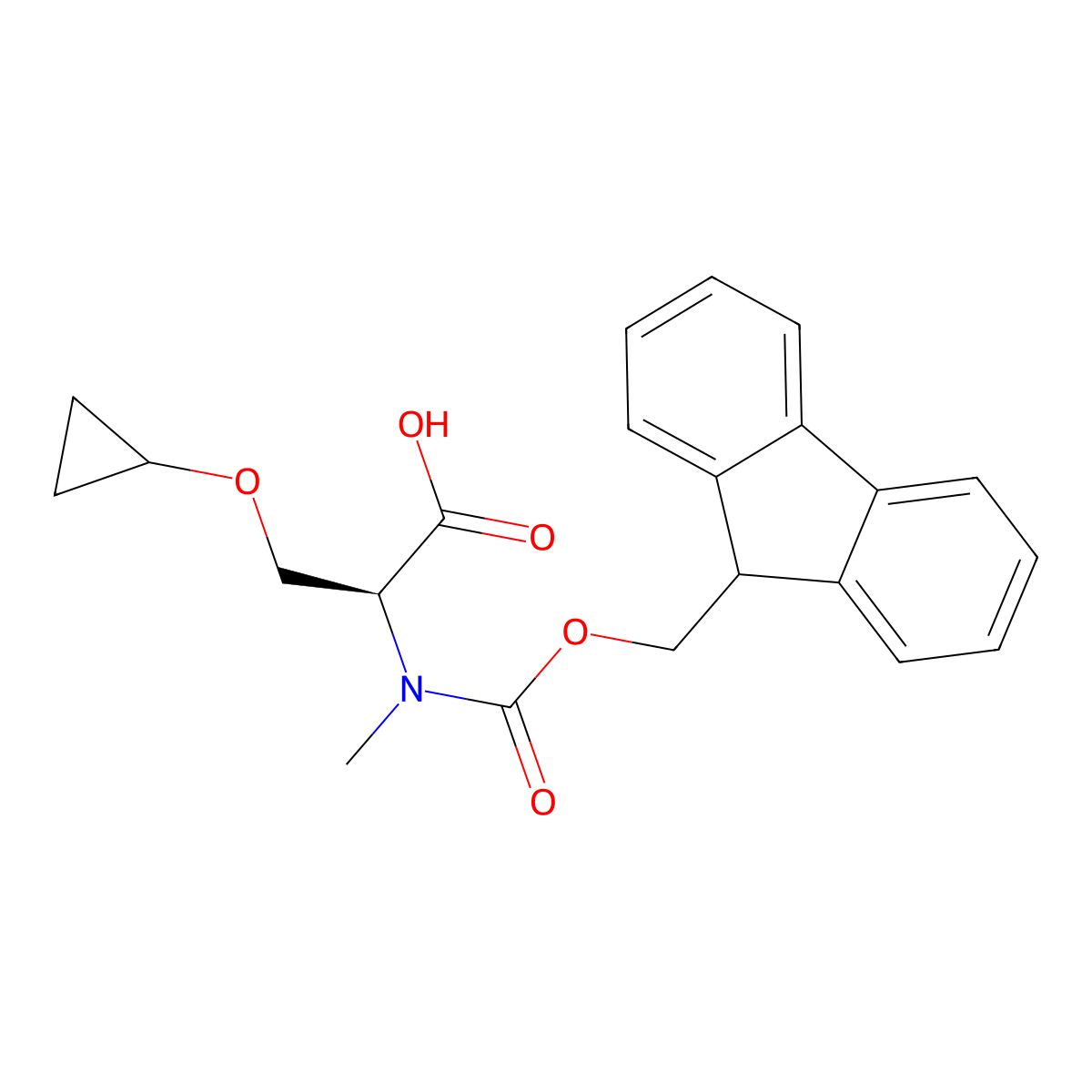 N-Fmoc-N-methyl-O-cyclopropyl-L-serine molecular structure, CAS 2642725-86-6