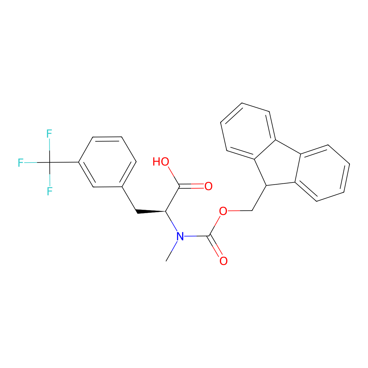 (2S)-2-({[(9H-fluoren-9-yl)methoxy]carbonyl}(methyl)amino)-3-[3-(trifluoromethyl)phenyl]propanoic acid molecular structure, CAS 2642725-88-8