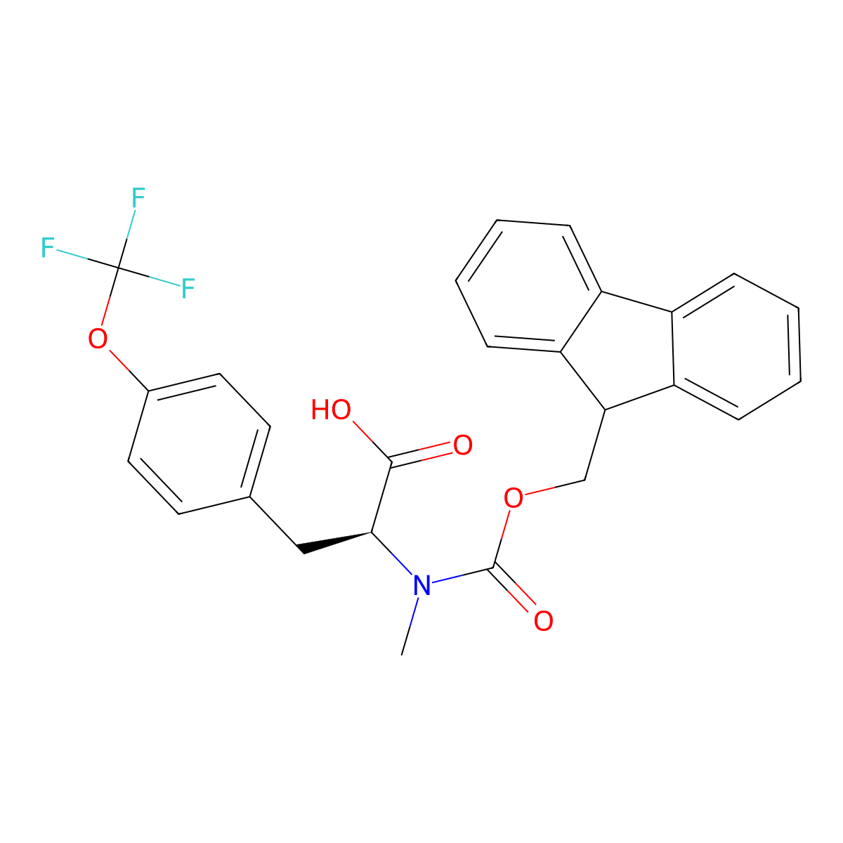 Fmoc-N-Me-L-Phe(4-OCF3)-OH molecular structure, CAS 2642725-98-0
