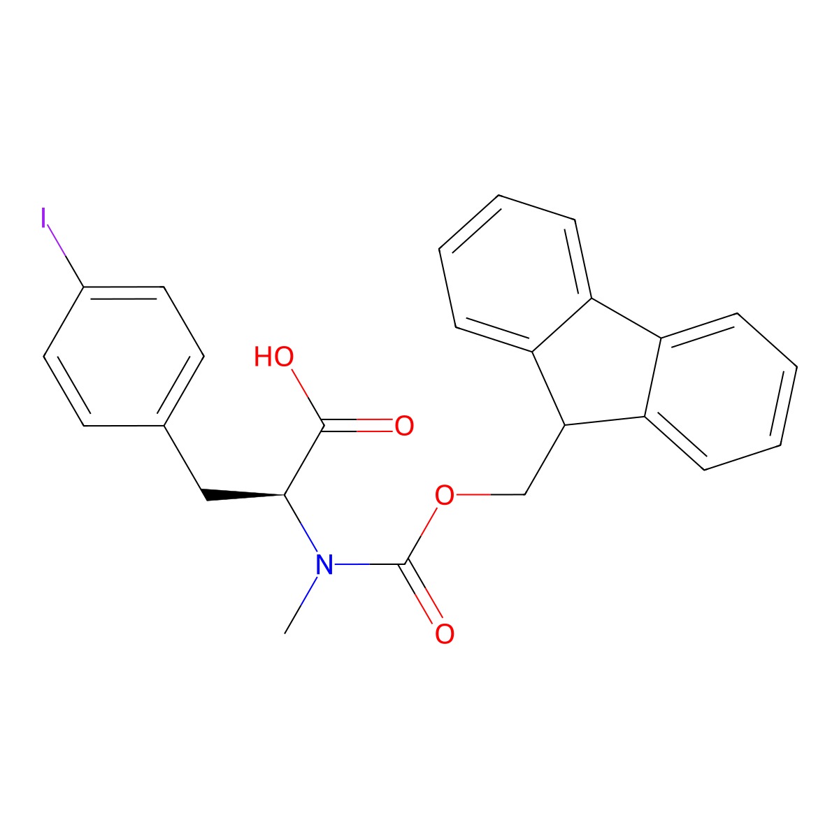 Fmoc-mephe(4-I)-OH molecular structure, CAS 2642726-17-6