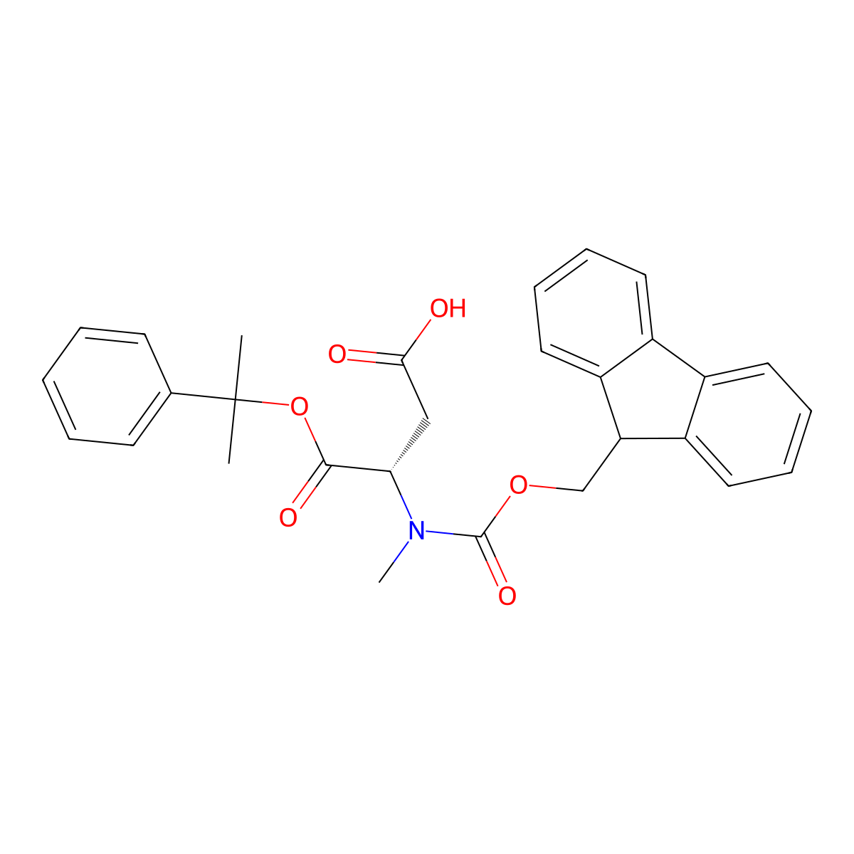 (3S)-3-[9H-fluoren-9-ylmethoxycarbonyl(methyl)amino]-4-(1-methyl-1-phenyl-ethoxy)-4-oxo-butanoic acid molecular structure, CAS 2642728-33-2