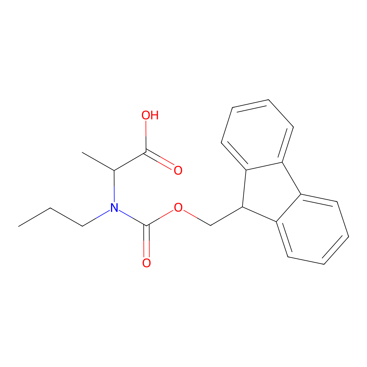 2-[9H-Fluoren-9-ylmethoxycarbonyl(propyl)amino]propanoic acid molecular structure, CAS 2642729-48-2