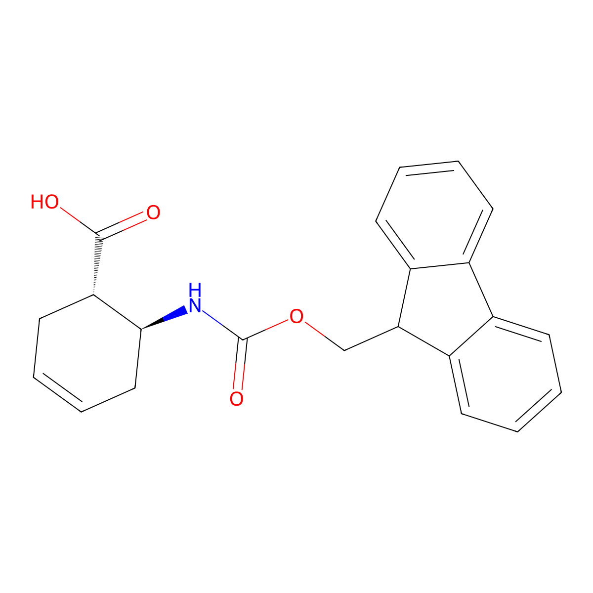 trans-2-(9-Fluorenylmethoxycarbonylamino)cyclohex-4-enecarboxylic acid molecular structure, CAS 264273-06-5
