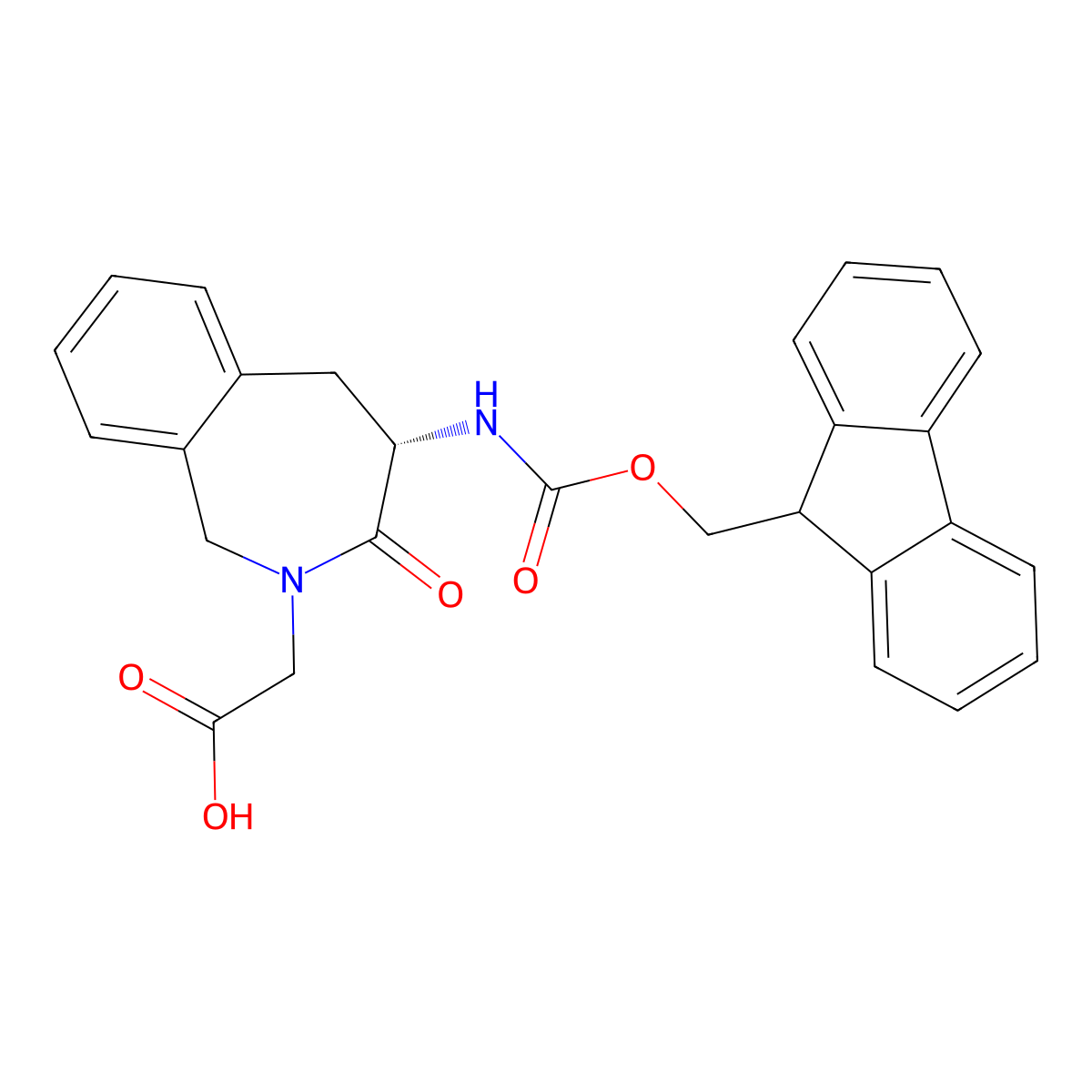 2-[(4S)-4-(9H-fluoren-9-ylmethoxycarbonylamino)-3-oxo-4,5-dihydro-1H-2-benzazepin-2-yl]acetic acid molecular structure, CAS 264273-08-7