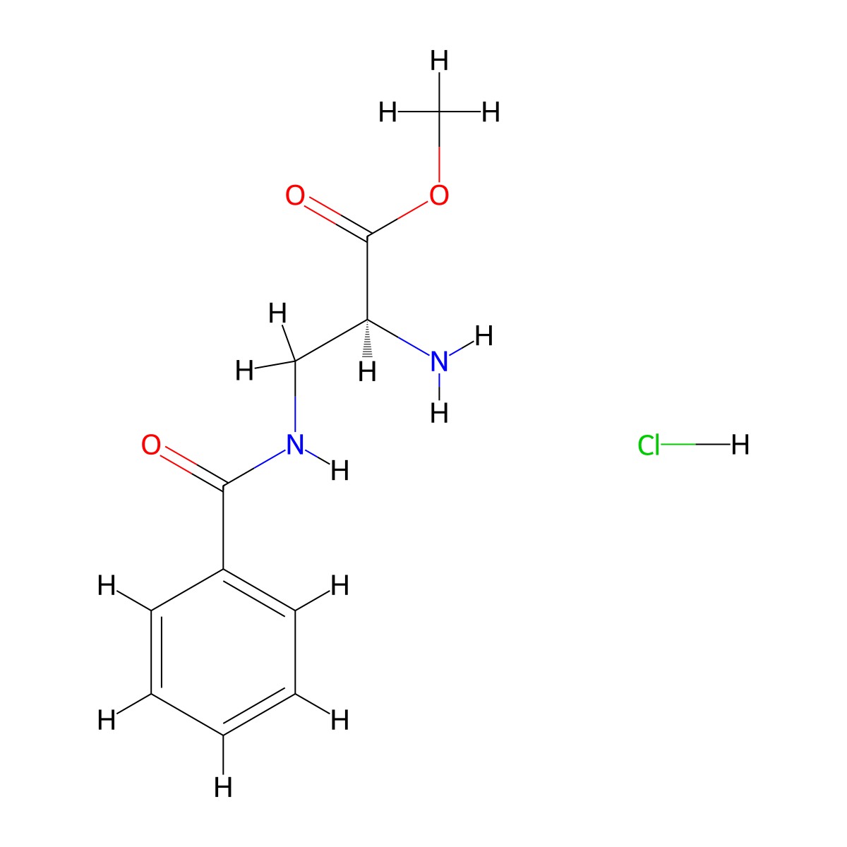 (S)-Methyl 2-amino-3-benzamidopropanoate hydrochloride molecular structure, CAS 264275-33-4