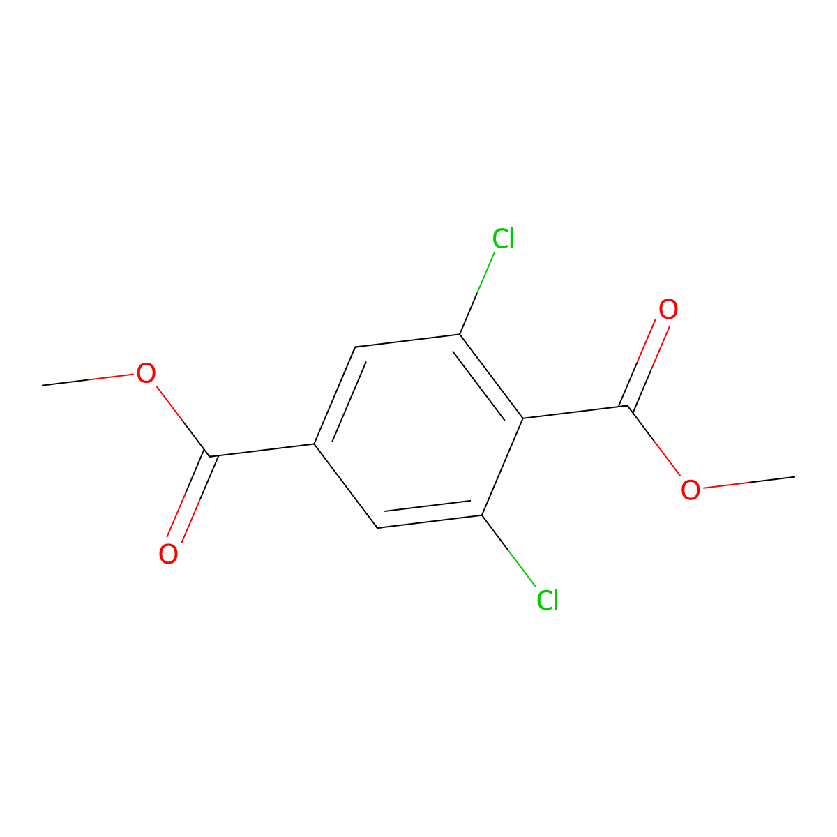 Dimethyl 2,6-dichloroterephthalate molecular structure, CAS 264276-14-4