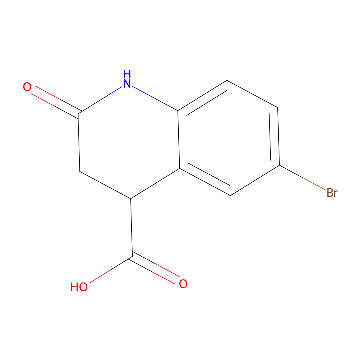 6-Bromo-2-oxo-1,2,3,4-tetrahydroquinoline-4-carboxylic acid molecular structure, CAS 264276-41-7