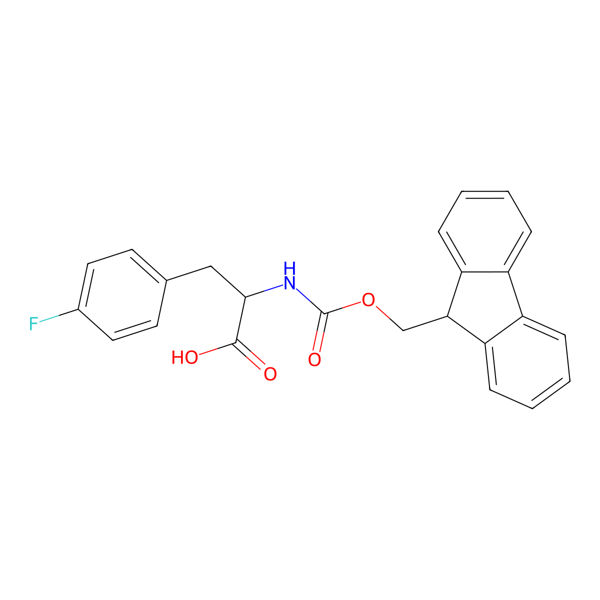 2-{[(9H-fluoren-9-ylmethoxy)carbonyl]amino}-3-(4-fluorophenyl)propanoic acid molecular structure, CAS 264276-42-8