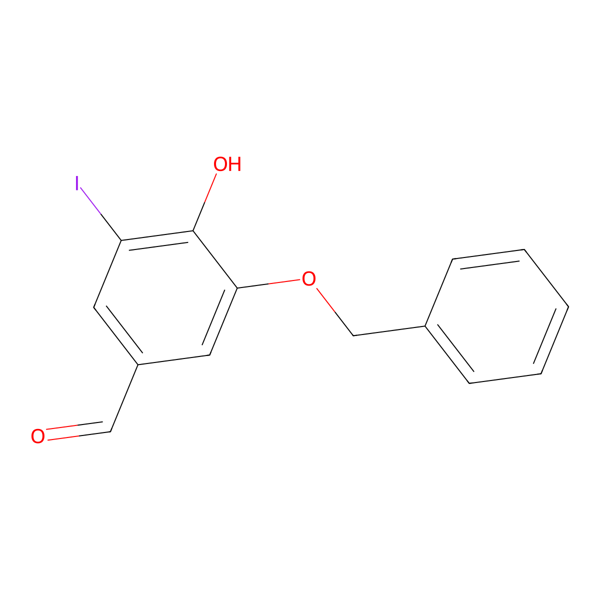 3-(Benzyloxy)-4-hydroxy-5-iodobenzaldehyde molecular structure, CAS 264278-45-7