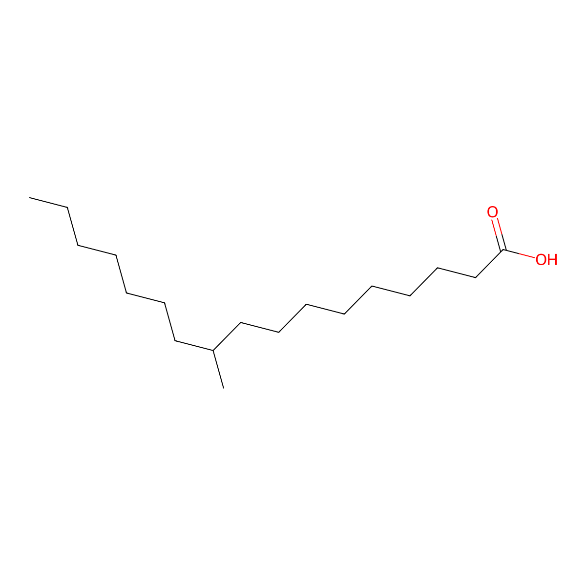 10-Methylheptadecanoic acid molecular structure, CAS 26429-10-7