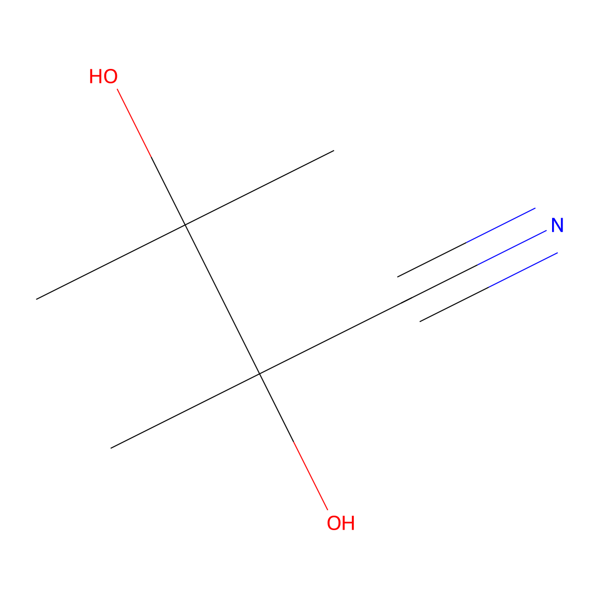 2,3-Dihydroxy-2,3-dimethylbutanenitrile molecular structure, CAS 26429-38-9