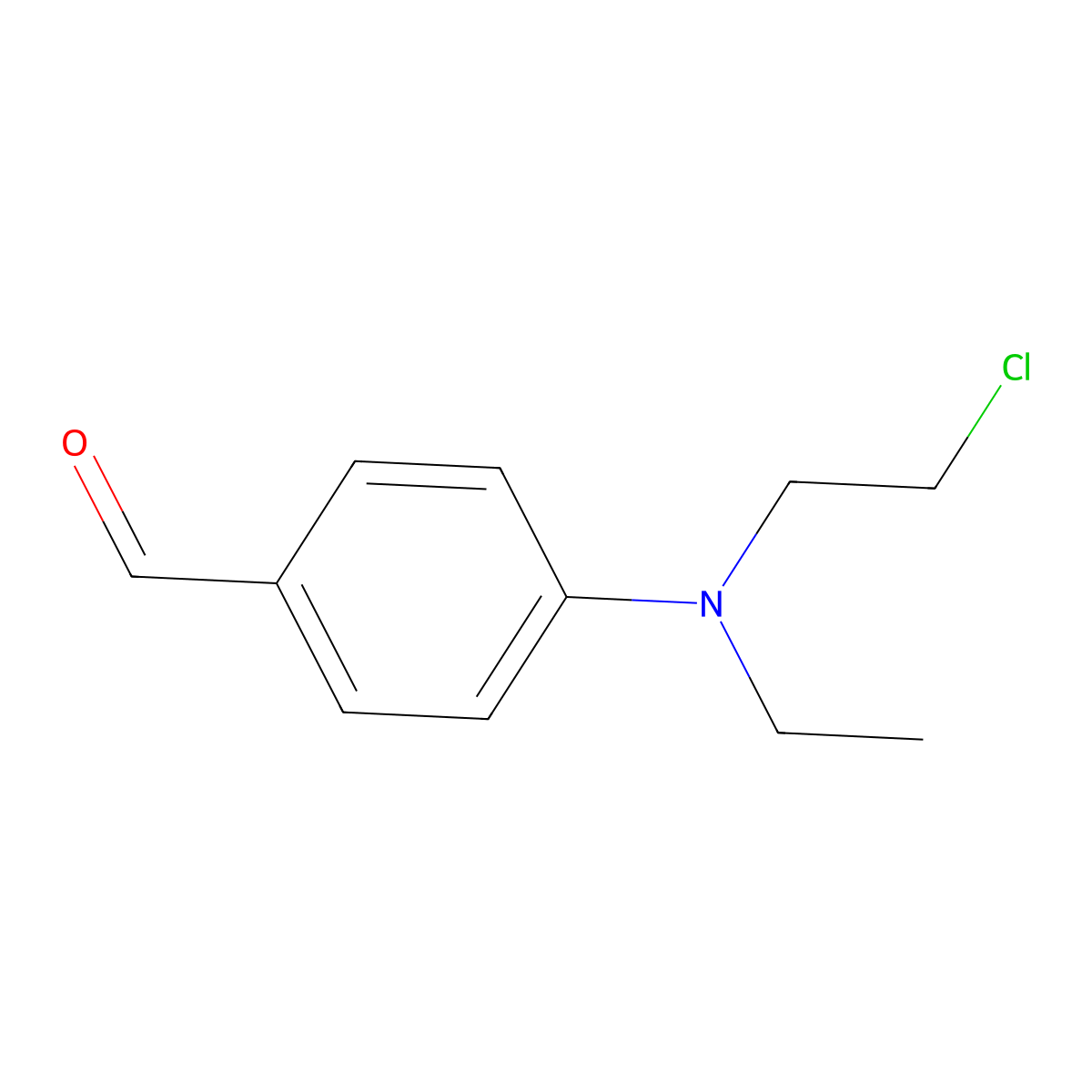p-((2-Chloroethyl)ethylamino)benzaldehyde molecular structure, CAS 2643-07-4