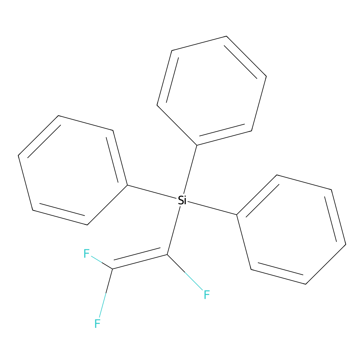 Triphenyl(trifluoroethenyl)silane molecular structure, CAS 2643-25-6