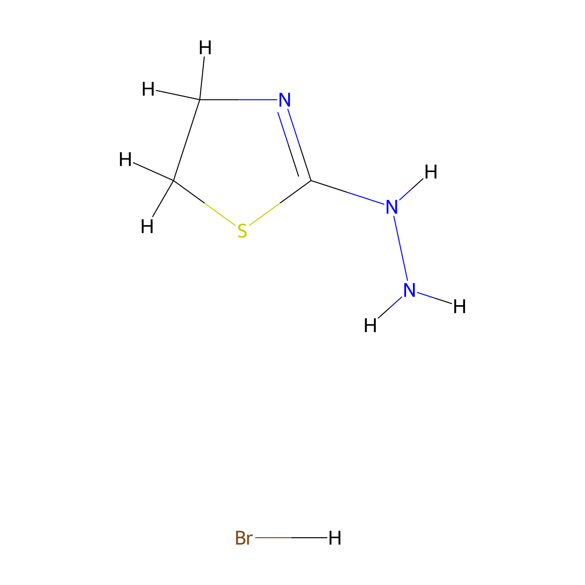 2-Thiazolidinone, hydrazone, hydrobromide molecular structure, CAS 2643-92-7