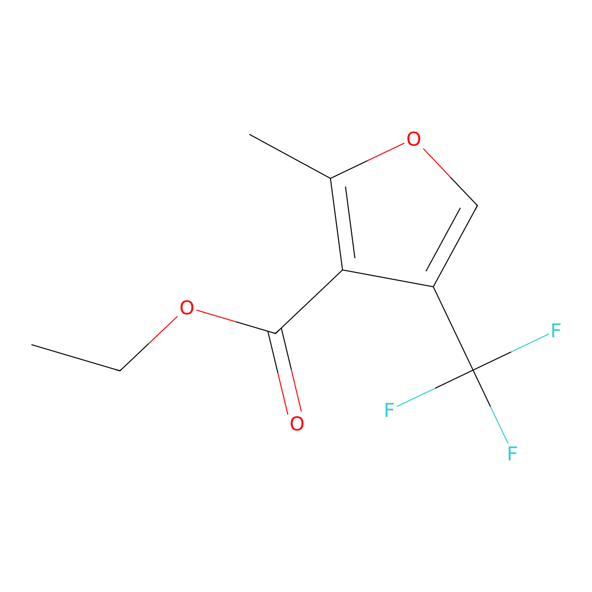 3-Furancarboxylic acid, 2-methyl-4-(trifluoromethyl)-, ethyl ester molecular structure, CAS 26431-52-7