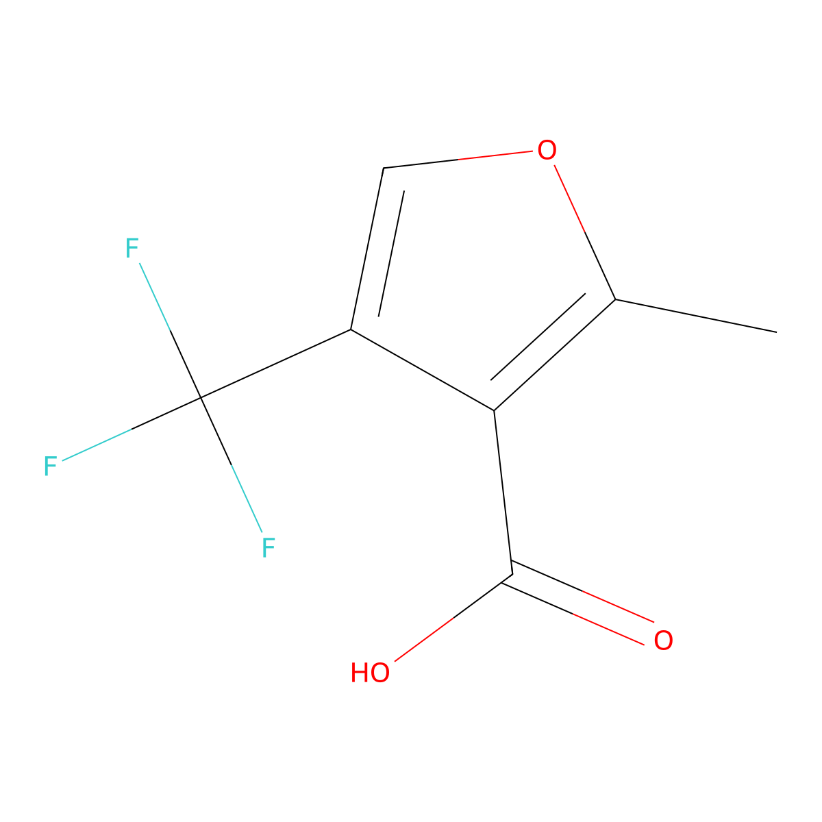 2-Methyl-4-(trifluoromethyl)-3-furancarboxylic acid molecular structure, CAS 26431-53-8