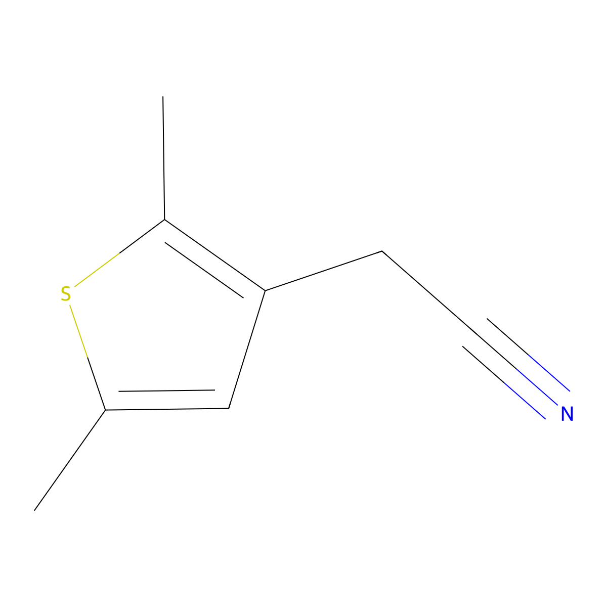 2-(2,5-Dimethylthiophen-3-yl)acetonitrile molecular structure, CAS 26431-97-0