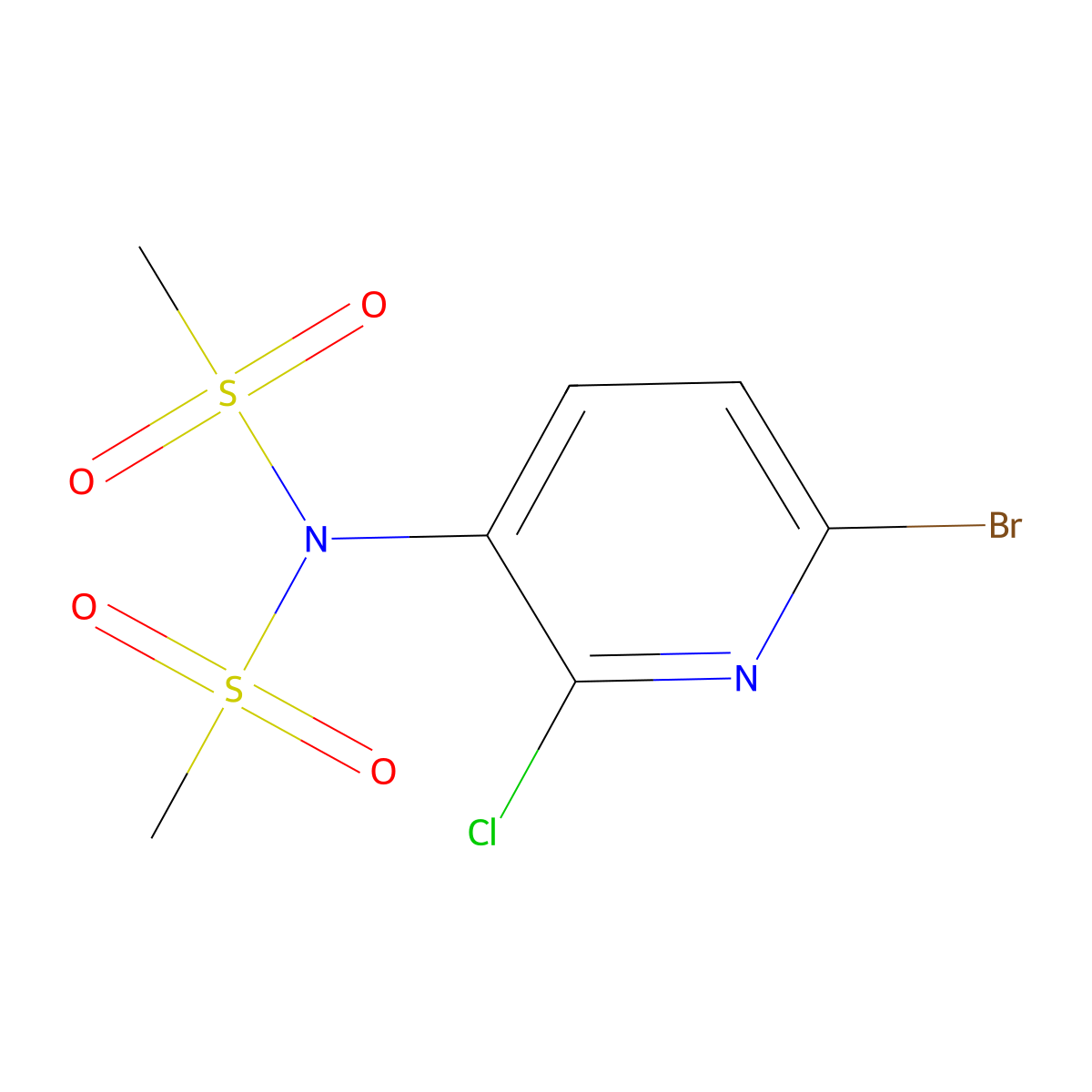 N-(6-Bromo-2-chloropyridin-3-yl)-N-(methylsulfonyl)methanesulfonamide molecular structure, CAS 2643340-60-5