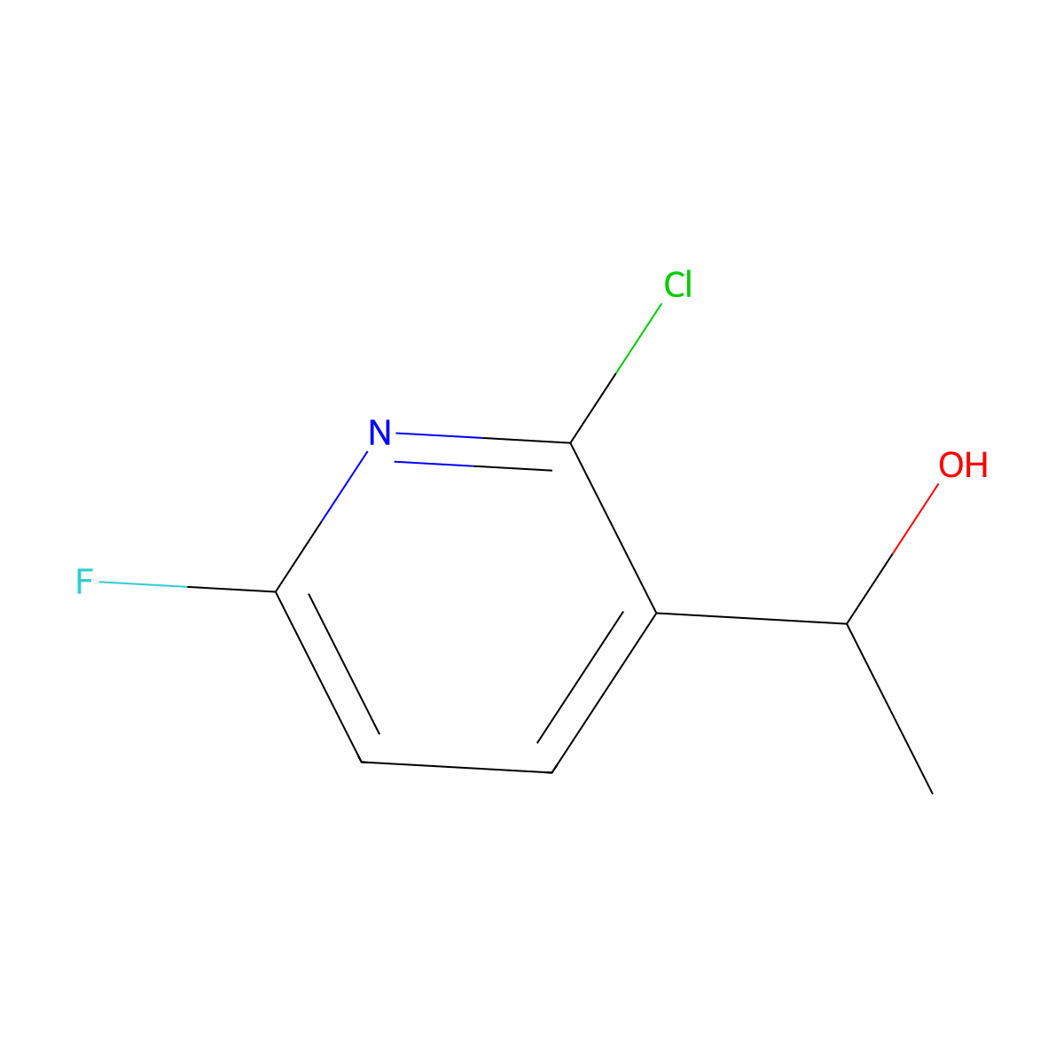 1-(2-Chloro-6-fluoropyridin-3-yl)ethanol molecular structure, CAS 2643340-80-9