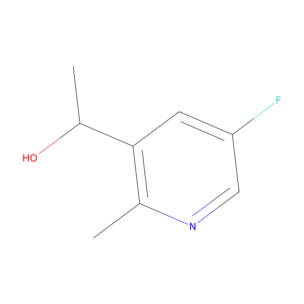 (R)-1-(5-fluoro-2-methylpyridin-3-yl)ethan-1-ol molecular structure, CAS 2643341-20-0