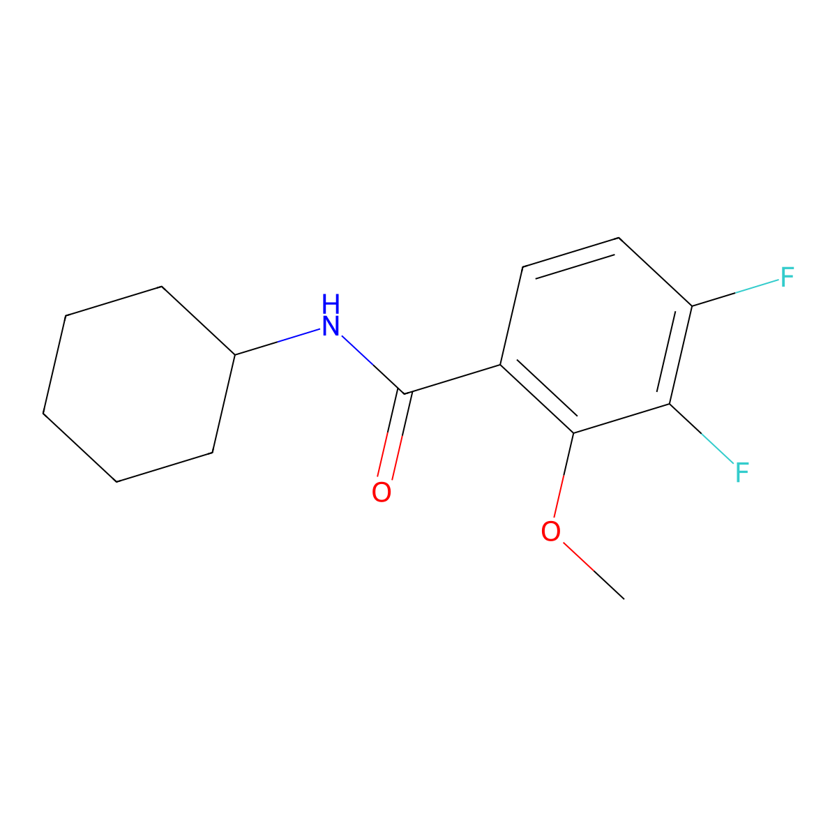 N-Cyclohexyl-3,4-difluoro-2-methoxybenZamide molecular structure, CAS 2643367-42-2