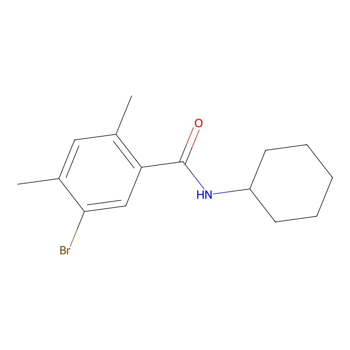 5-Bromo-N-cyclohexyl-2,4-dimethylbenZamide molecular structure, CAS 2643367-43-3
