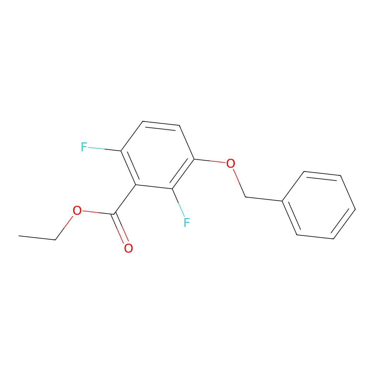 Ethyl 3-(benzyloxy)-2,6-difluorobenzoate molecular structure, CAS 2643367-51-3