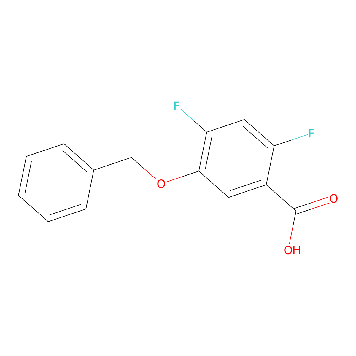 5-(BenZyloxy)-2,4-difluorobenZoic acid molecular structure, CAS 2643367-53-5