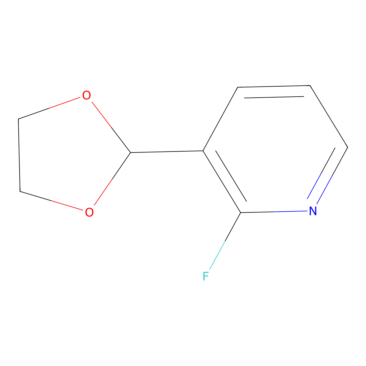 3-(1,3-Dioxolan-2-yl)-2-fluoropyridine molecular structure, CAS 2643367-55-7