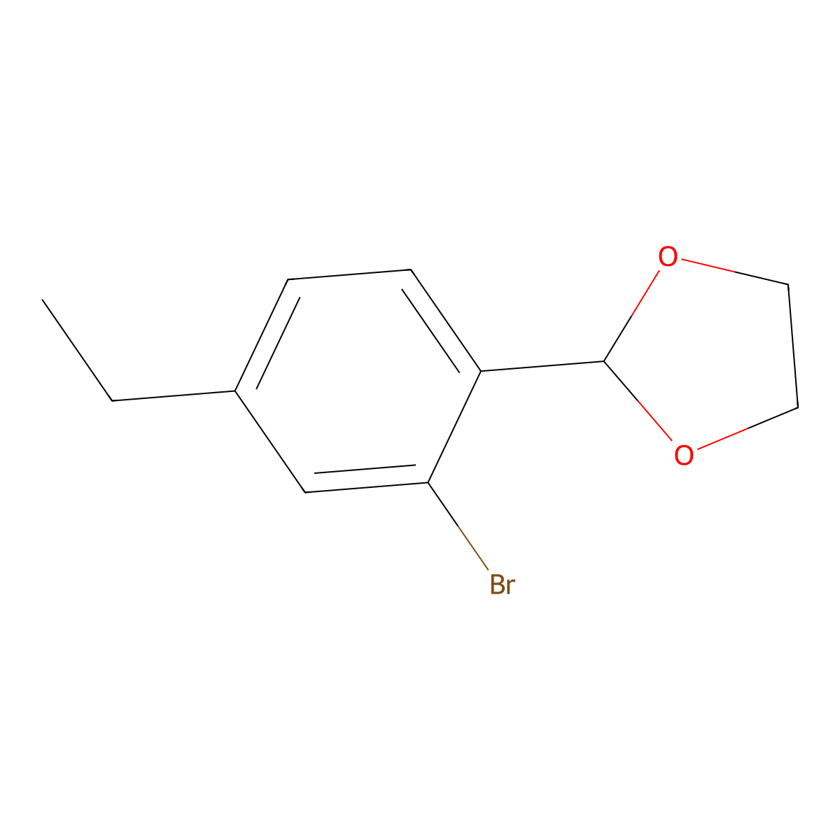 2-(2-Bromo-4-ethylphenyl)-1,3-dioxolane molecular structure, CAS 2643367-58-0