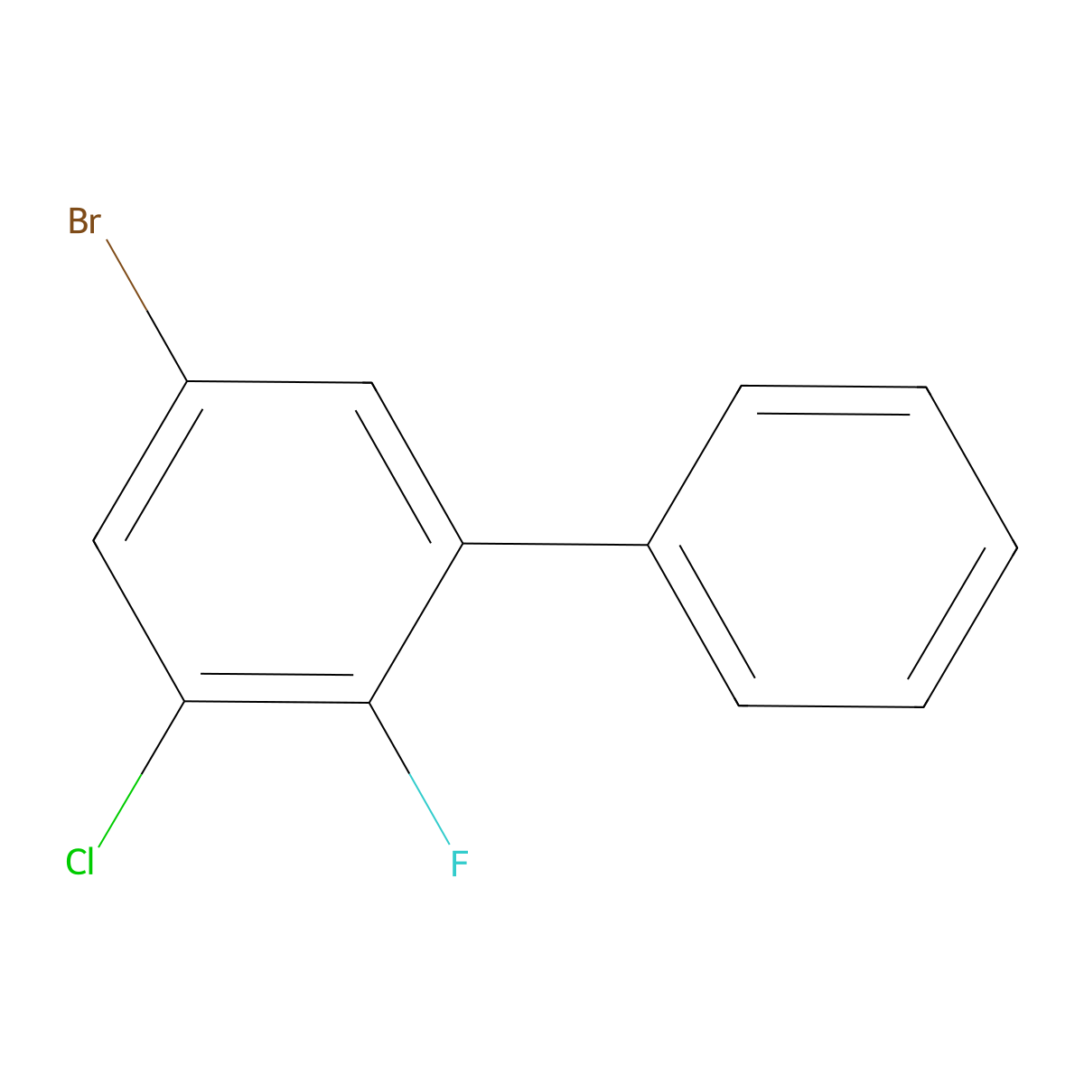5-Bromo-3-chloro-2-fluoro-1,1'-biphenyl molecular structure, CAS 2643367-59-1