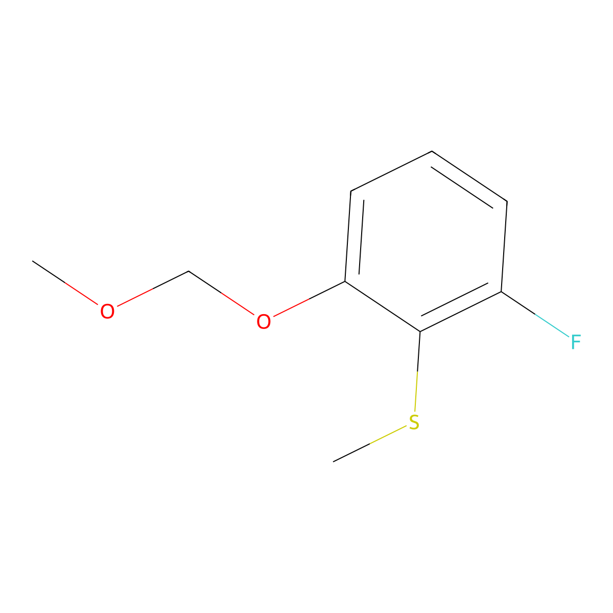 (2-Fluoro-6-(methoxymethoxy)phenyl)(methyl)sulfane molecular structure, CAS 2643367-61-5