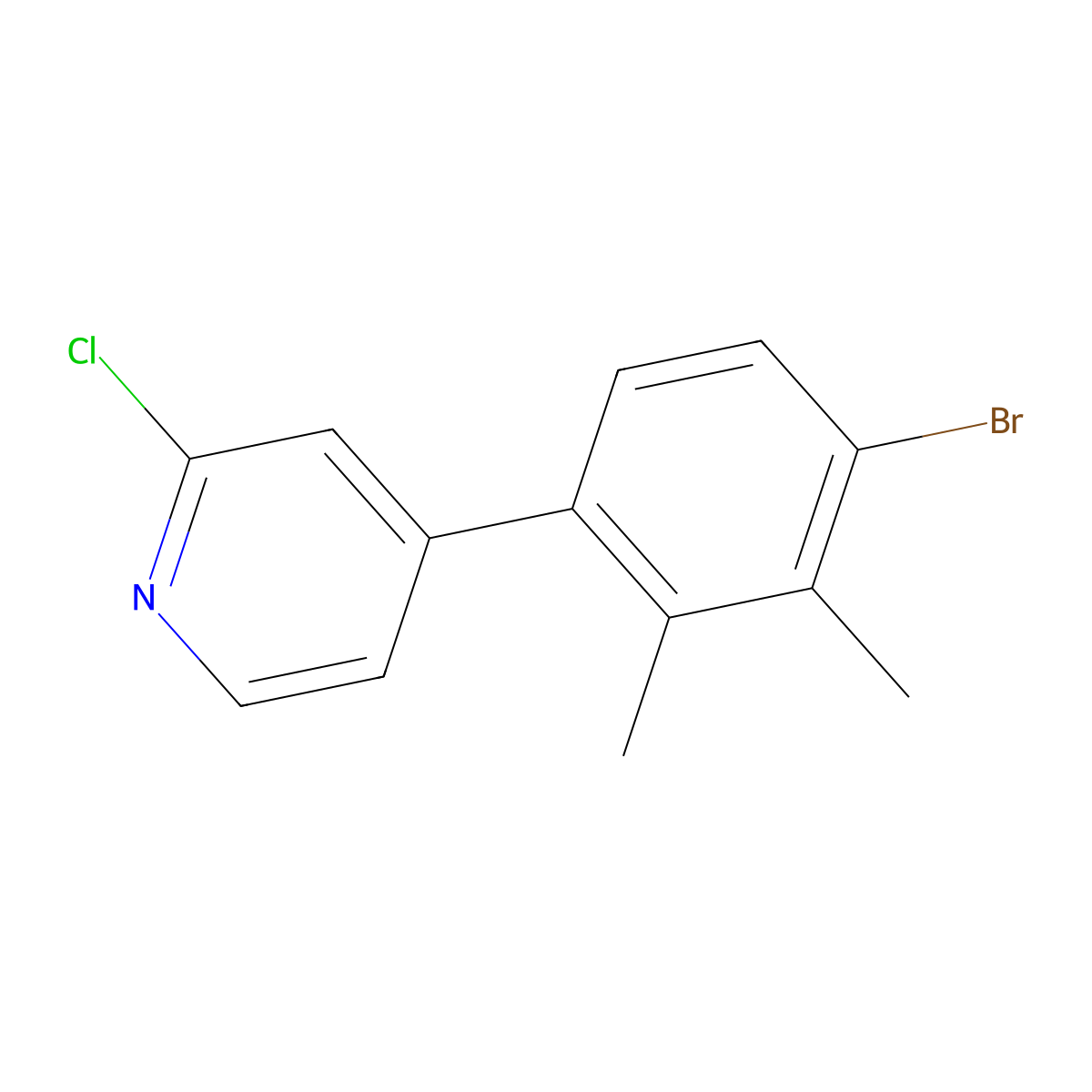 4-(4-Bromo-2,3-dimethylphenyl)-2-chloropyridine molecular structure, CAS 2643367-63-7