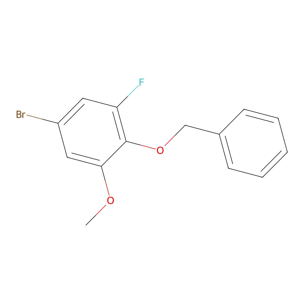 2-(Benzyloxy)-5-bromo-1-fluoro-3-methoxybenzene molecular structure, CAS 2643367-64-8