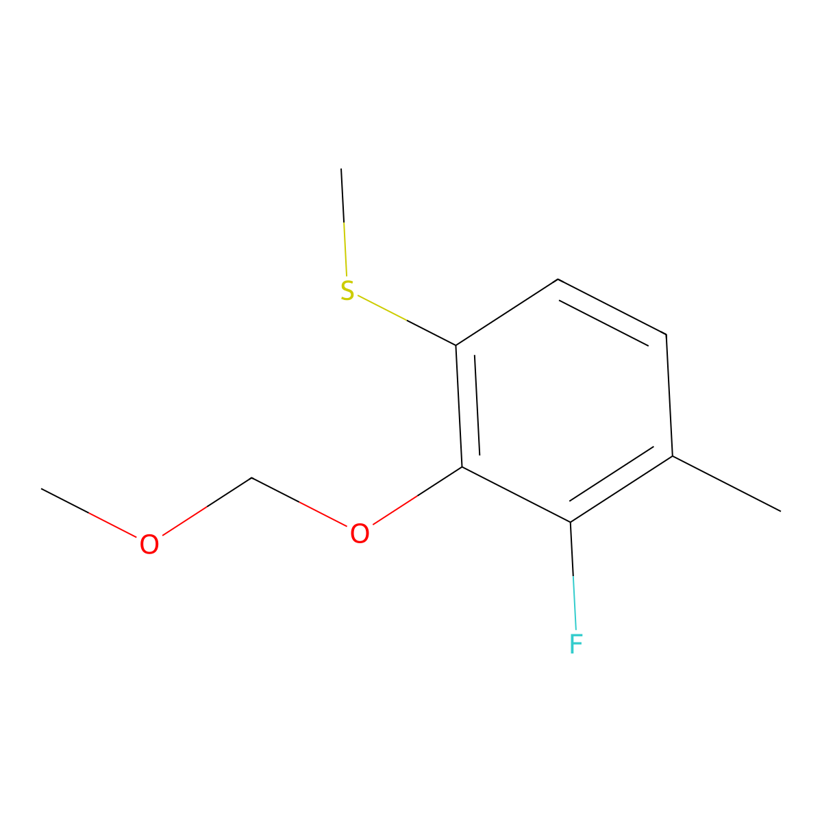 (3-Fluoro-2-(methoxymethoxy)-4-methylphenyl)(methyl)sulfane molecular structure, CAS 2643367-66-0