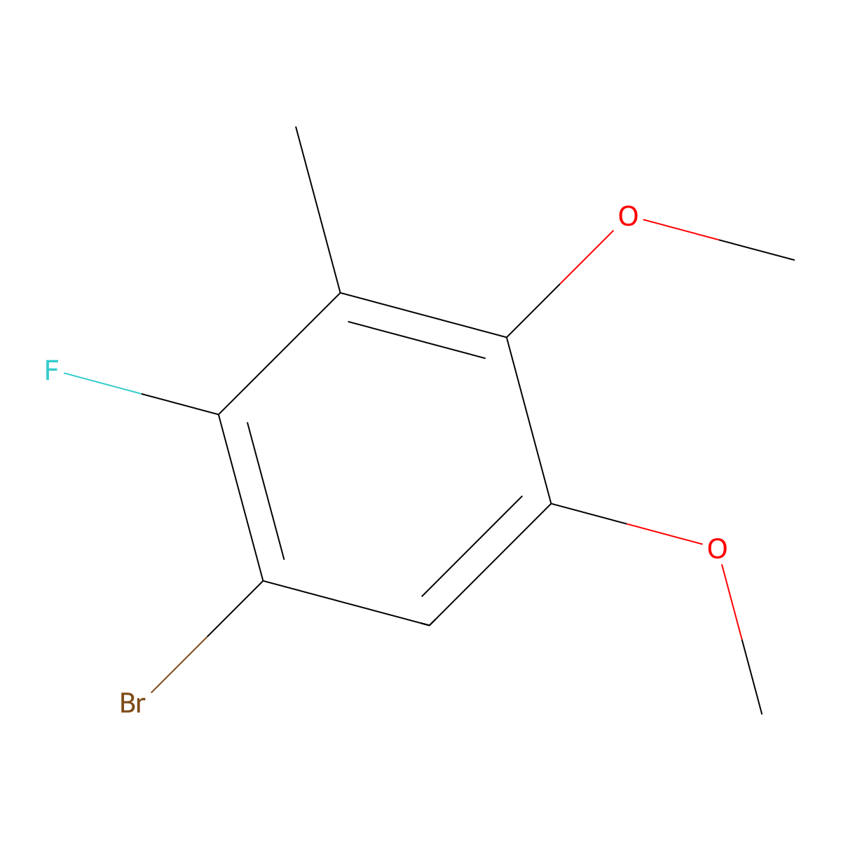 1-Bromo-2-fluoro-4,5-dimethoxy-3-methylbenZene molecular structure, CAS 2643367-74-0