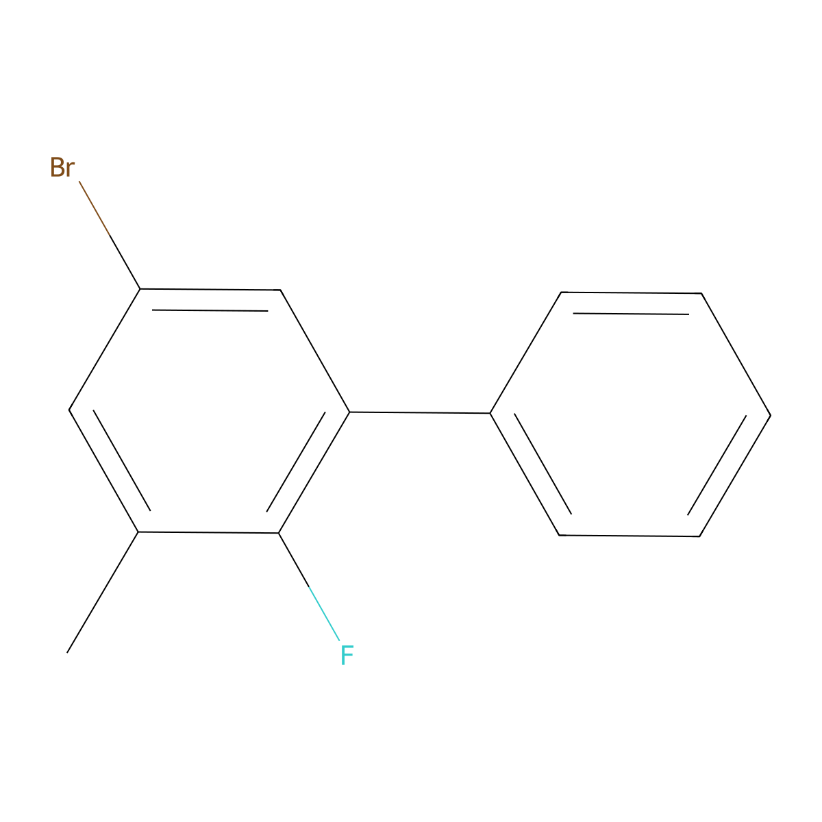 5-Bromo-2-fluoro-3-methyl-1,1'-biphenyl molecular structure, CAS 2643367-81-9