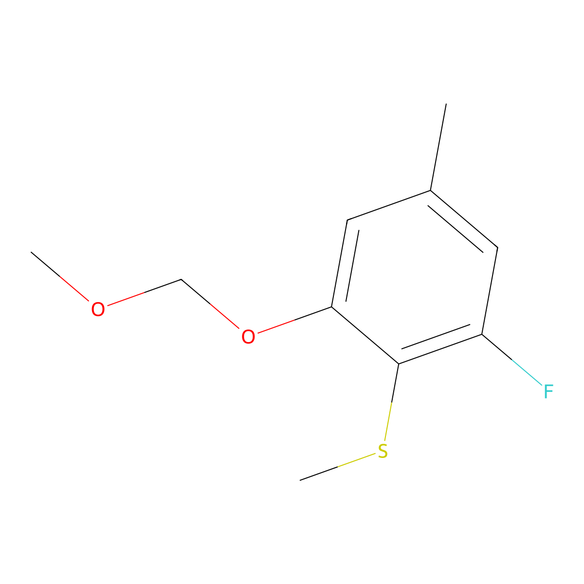 (2-Fluoro-6-(methoxymethoxy)-4-methylphenyl)(methyl)sulfane molecular structure, CAS 2643367-85-3
