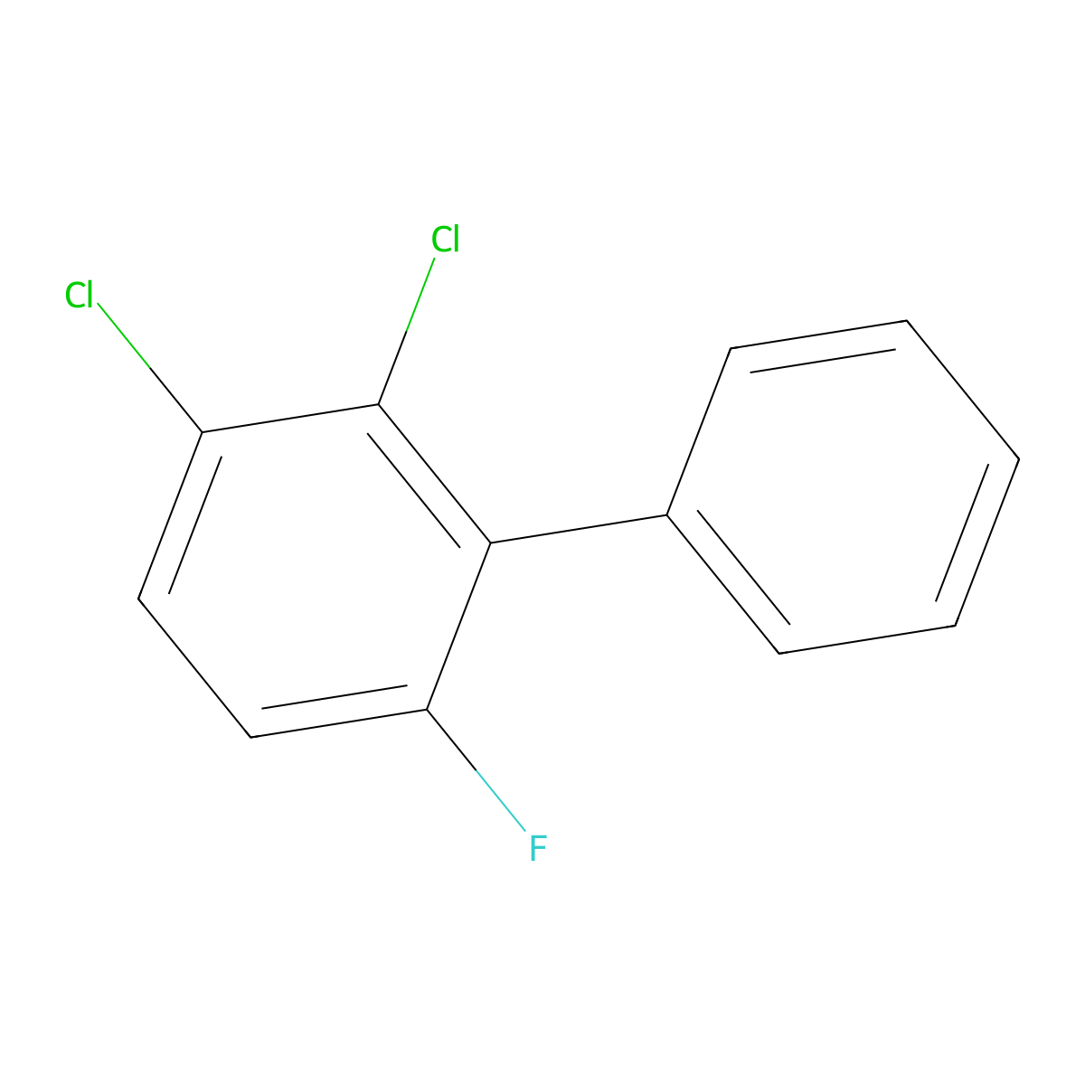 2,3-Dichloro-6-fluoro-1,1'-biphenyl molecular structure, CAS 2643367-90-0