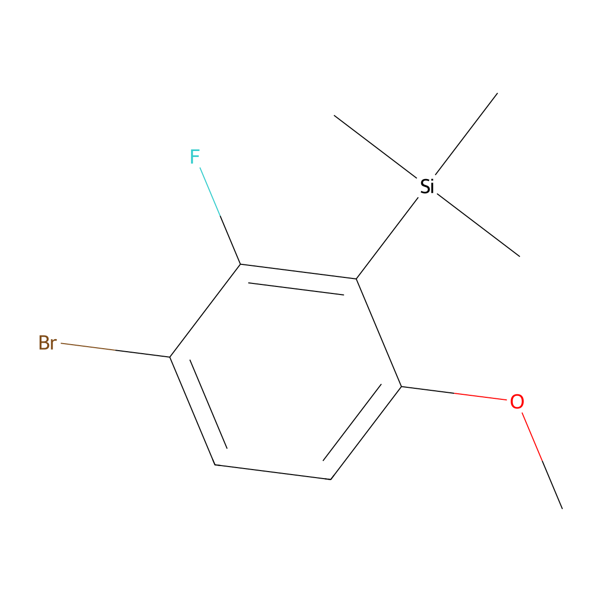 (3-Bromo-2-fluoro-6-methoxyphenyl)trimethylsilane molecular structure, CAS 2643367-93-3