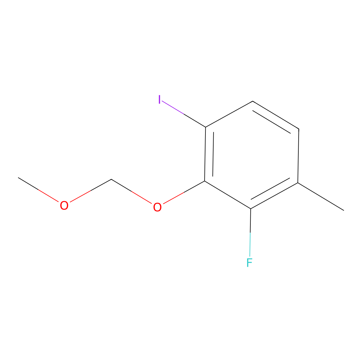 2-Fluoro-4-iodo-3-(methoxymethoxy)-1-methylbenZene molecular structure, CAS 2643367-95-5