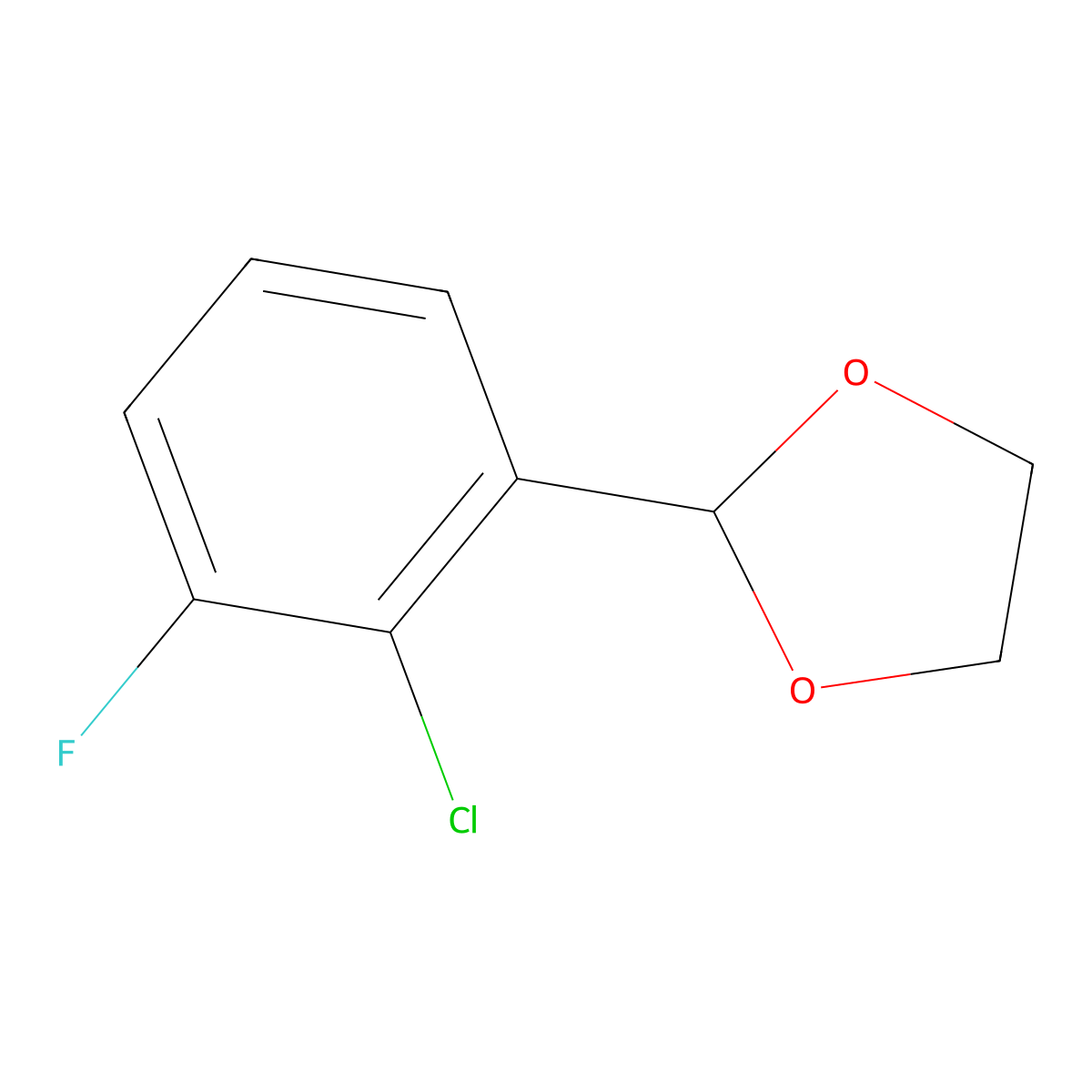 2-(2-Chloro-3-fluorophenyl)-1,3-dioxolane molecular structure, CAS 2643367-97-7