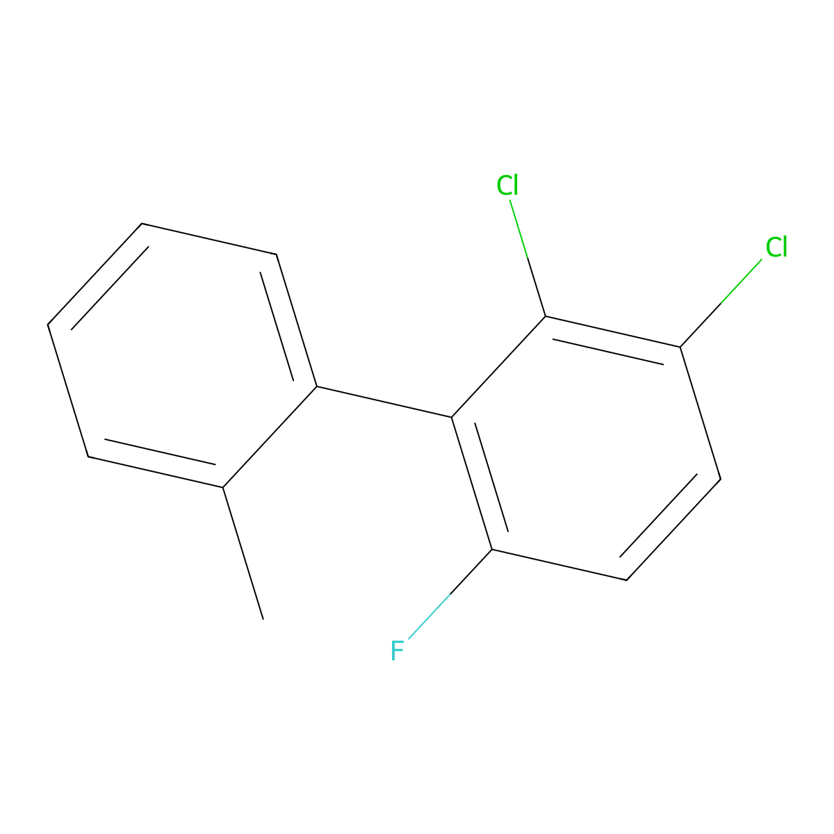 2,3-Dichloro-6-fluoro-2'-methyl-1,1'-biphenyl molecular structure, CAS 2643367-99-9