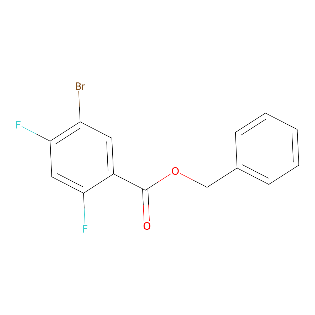 Benzyl 5-bromo-2,4-difluorobenzoate molecular structure, CAS 2643368-01-6