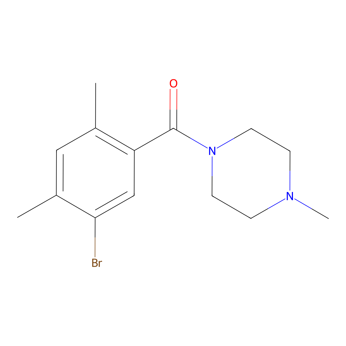 (5-Bromo-2,4-dimethylphenyl)(4-methylpiperazin-1-yl)methanone molecular structure, CAS 2643368-04-9