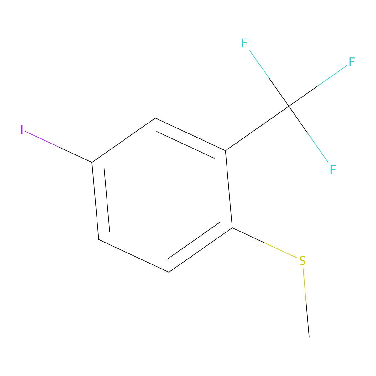(4-Iodo-2-(trifluoromethyl)phenyl)(methyl)sulfane molecular structure, CAS 2643368-06-1