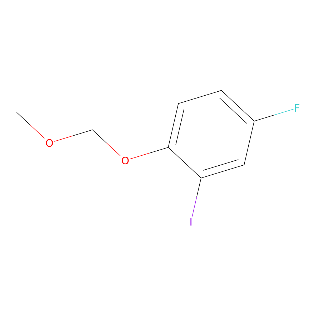 4-Fluoro-2-iodo-1-(methoxymethoxy)benzene molecular structure, CAS 2643368-14-1