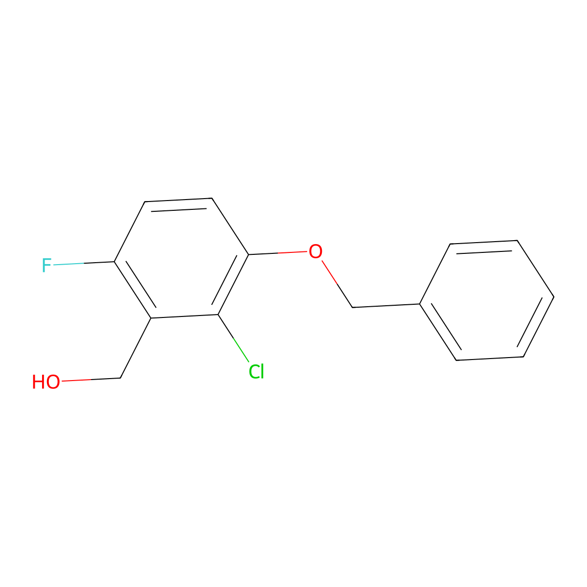 (3-(Benzyloxy)-2-chloro-6-fluorophenyl)methanol molecular structure, CAS 2643368-15-2