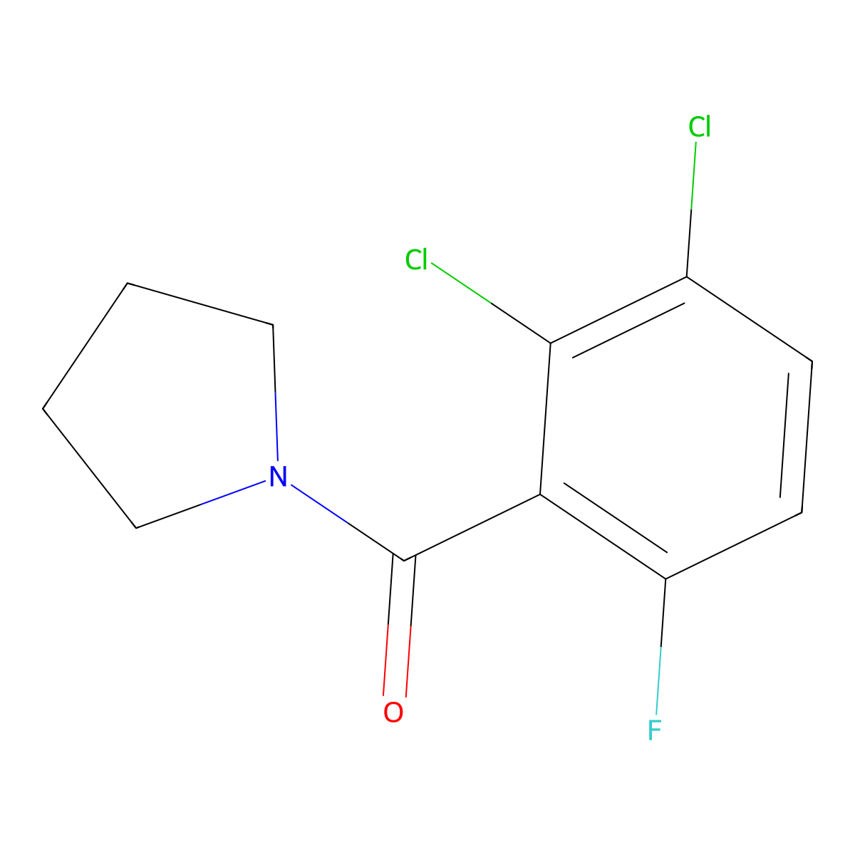 (2,3-Dichloro-6-fluorophenyl)(pyrrolidin-1-yl)methanone molecular structure, CAS 2643368-23-2