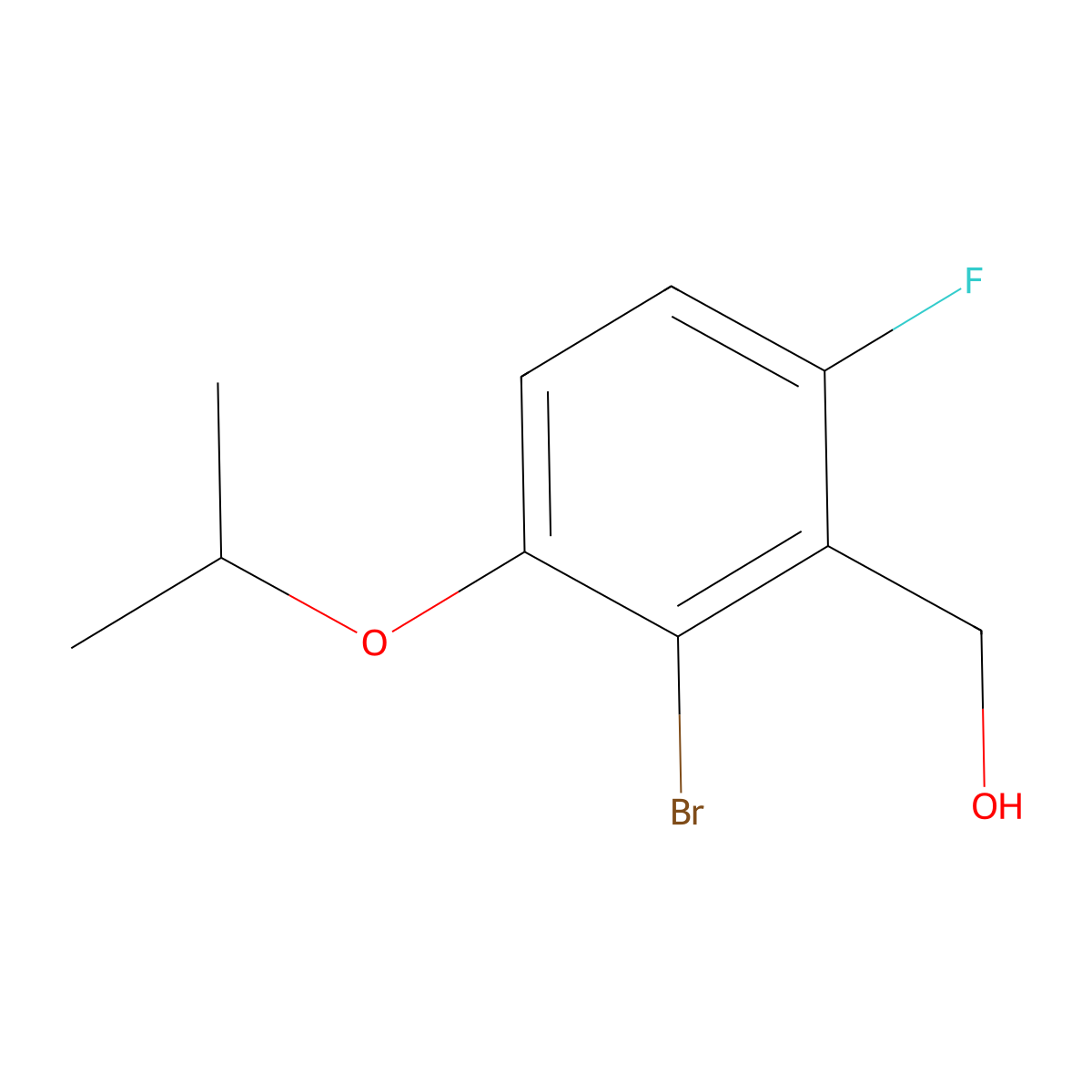(2-Bromo-6-fluoro-3-isopropoxyphenyl)methanol molecular structure, CAS 2643368-25-4